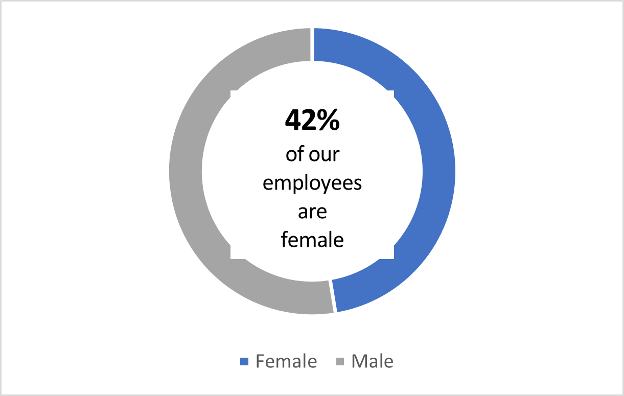 42% of our employees are female